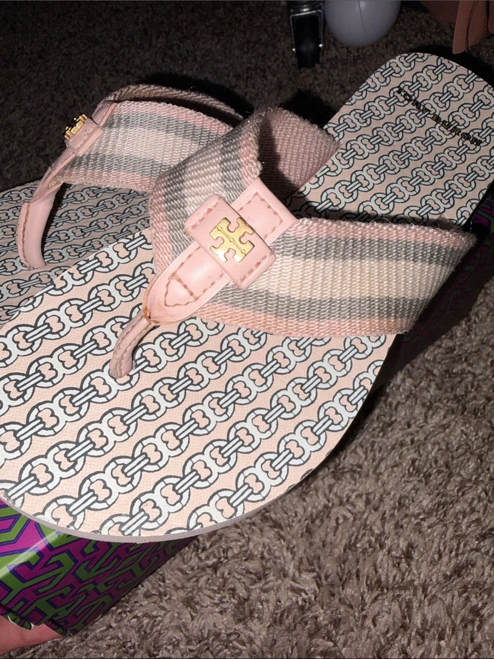 Tory Burch Coastal Pink Flip Flops - Picture 1 of 4